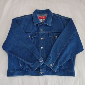 Wrangler HERO Men's Denim Jean Jacket Size XL, Trucker, Work 100% Cotton Y2K